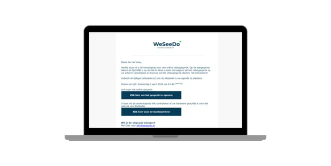 Uitnodigingsmail voor jouw deelnemer die volledig gepersonaliseerd kan worden