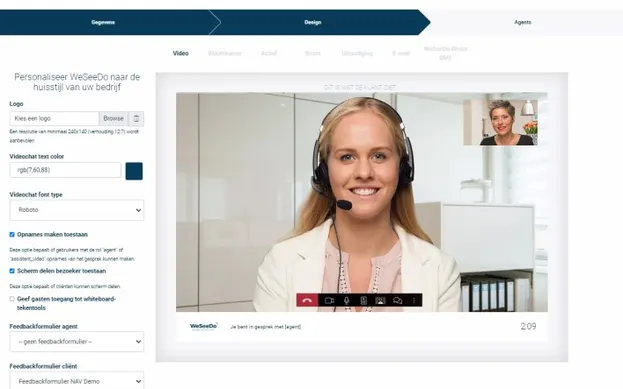 Gepersonaliseerde digitale wachtkamer in WeSeeDo met herkenbare huisstijl, voor een persoonlijke en vertrouwde beeldbelervaring.