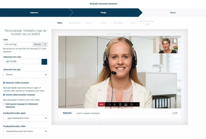 Gepersonaliseerde digitale wachtkamer in WeSeeDo met herkenbare huisstijl, voor een persoonlijke en vertrouwde beeldbelervaring.