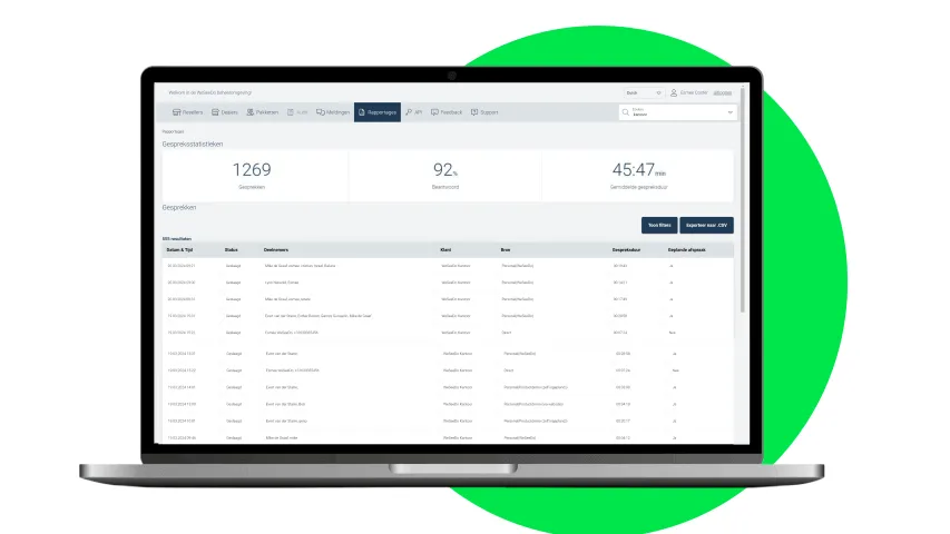 Een mockup van het WeSeeDo software op een laptop
